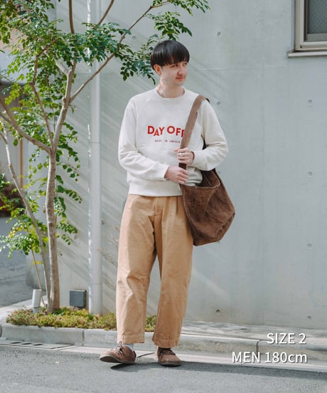 #-80 "DAYOFF" loose embroidery sweat (Gray)