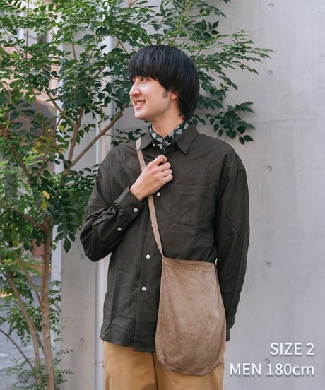 #-23 2way detachable collar check shirt (Green)