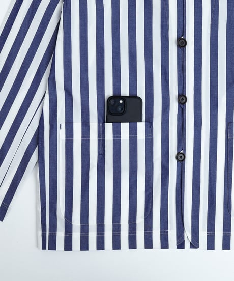 "UNFOLK CLASSIC" Banshu shuttle stripe shirt jacket