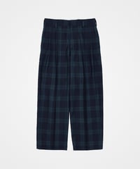 #-75 W/P gabardine 2tuck straight check pants