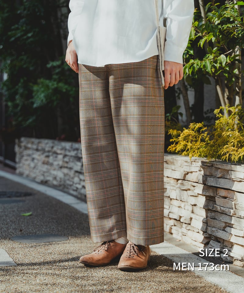パンツ UNFOLK#54SeamlessclassiccheckpantsBeige2 54 Seamless classic check pants (Beige) | UNF