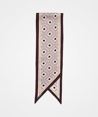 #-59 Hand print silk scarf (Brown)