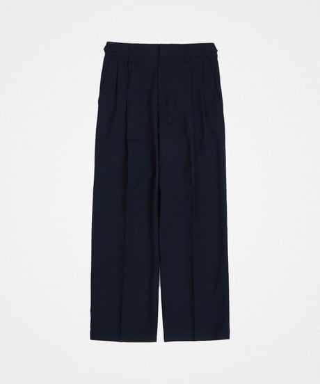 #-47 Wool mix 2tuck slacks (Navy)