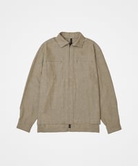 "UNFOLK CLASSIC" Banshu wool mix soft herringbone shirt jacket (Beige)