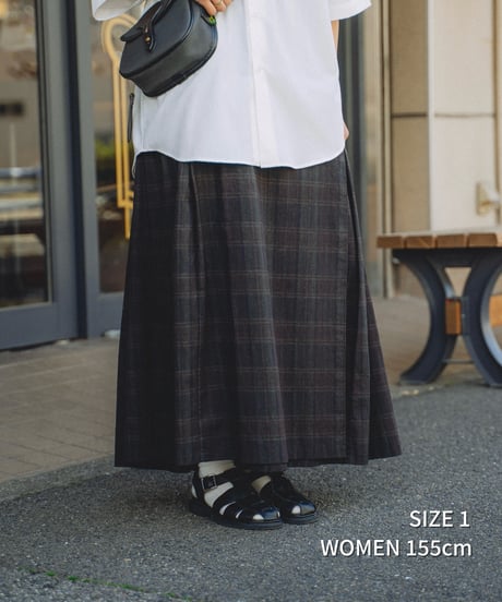 “UNFOLK CLASSIC” Enshu bokujyu coating madras check skirt