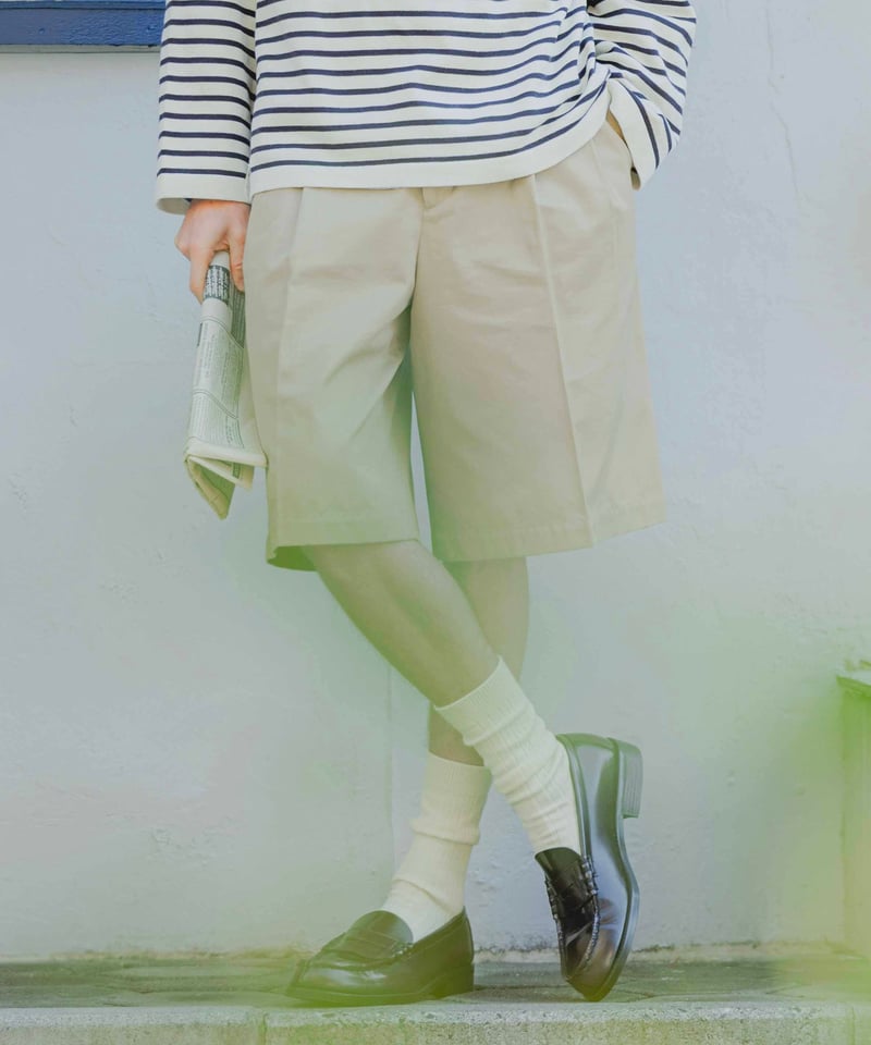 63 Ventile gabardine 2tuck flare shorts (Beig