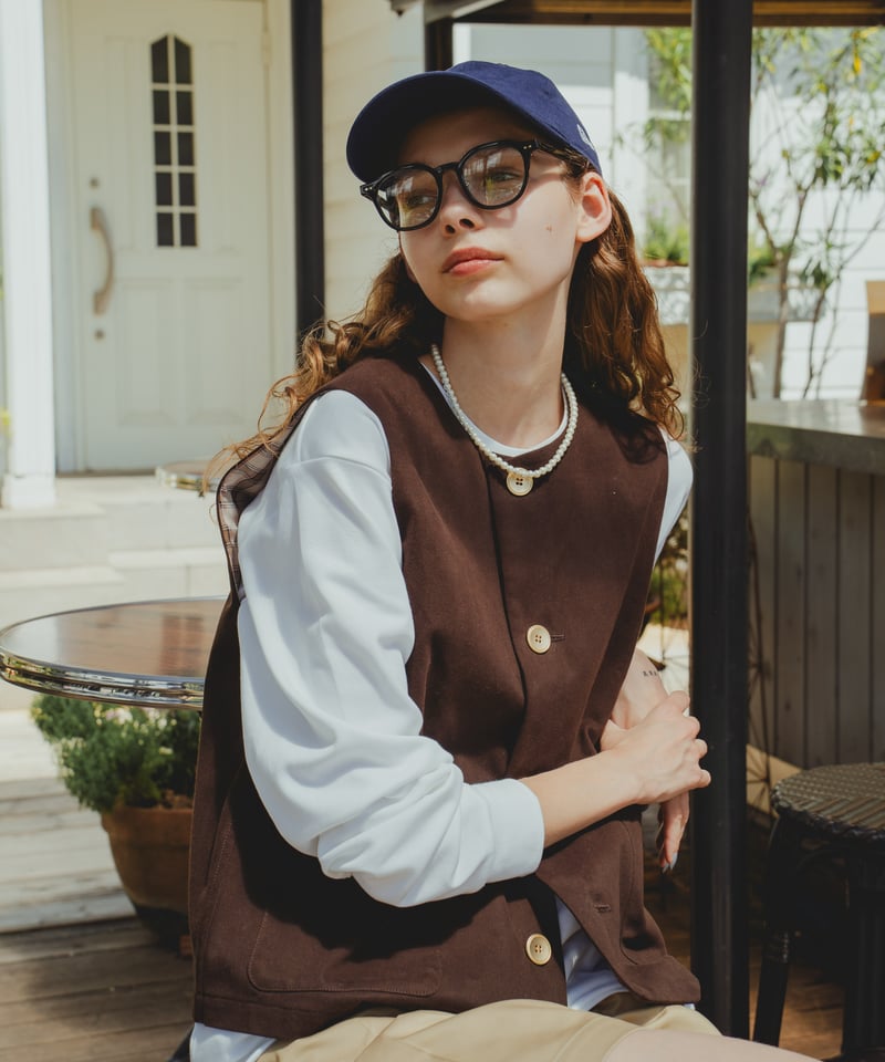 トップス UNFOLK Peach brushed classic vest 48 Peach brushed classic vest (Brown) | UNFOLK
