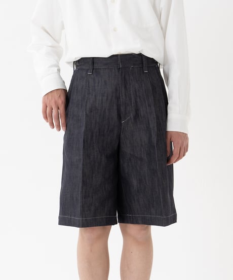 #-63 Rigid denim 2tuck shorts