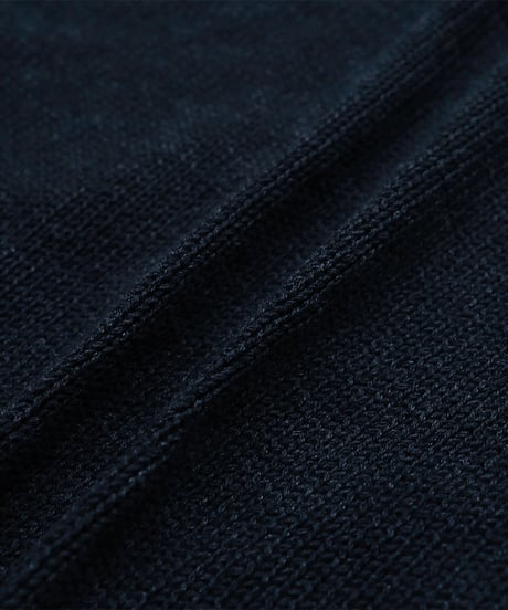 #-77 5G lily cotton knit polo blouson (Navy)