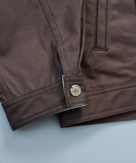 #-05 Ventile gabardine roundneck blouson (Brown)