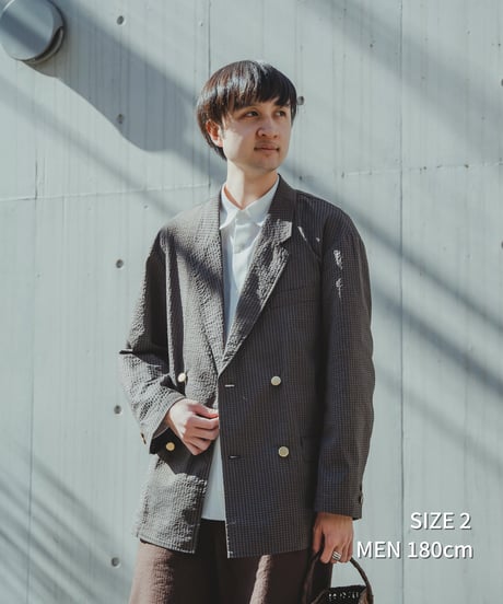 #-55 4B Seersucker double blazer (Green)