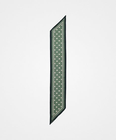 #-74 Hand print silk scarf (Green)