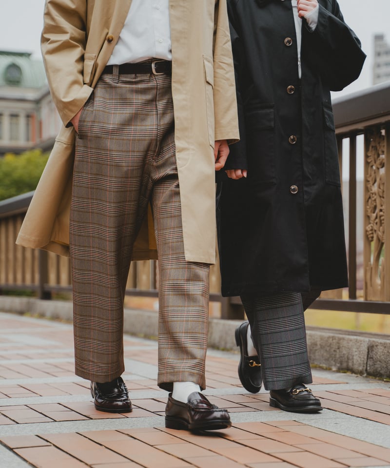 パンツ UNFOLK#54SeamlessclassiccheckpantsBeige2 54 Seamless classic check pants (Gray) | UNFOLK