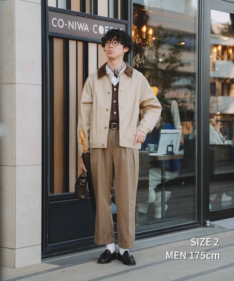 #-09 16G giza cotton vneck knit vest (Brown)