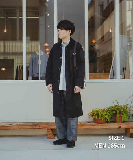 #-53 Ventile gabardine 2way railway coat (Black)