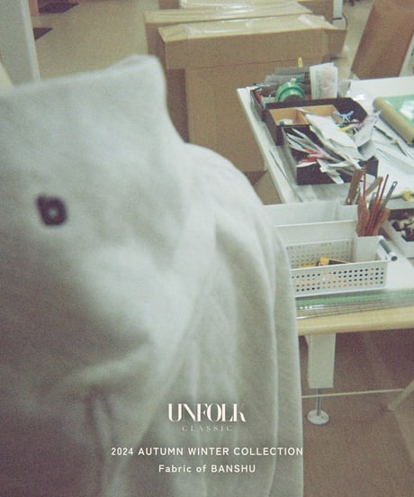 "UNFOLK CLASSIC" Banshu double gauze bias cut hoodie