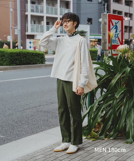 "UNFOLK CLASSIC" Banshu double gauze bias cut tshirt