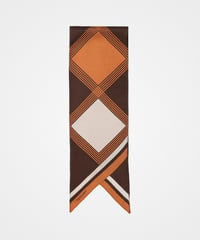 #-00 Hand print silk scarf (Brown)