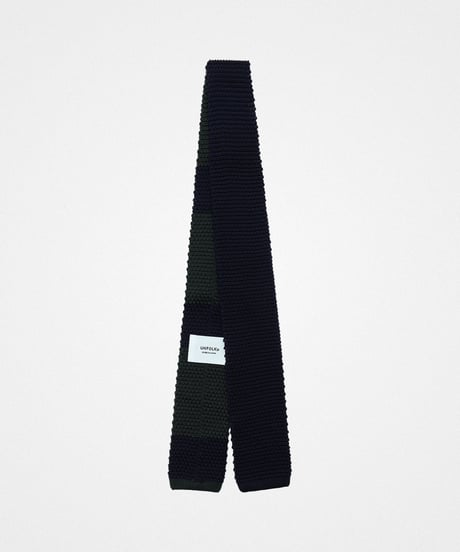 #-56 Reversible silk knit tie (Green)