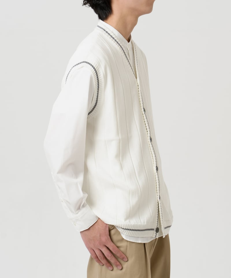35 Giza cotton tilden knit vest (Ivory) | UNF
