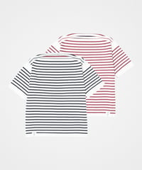 #-85 14G i-plating reversible border short sleeve knit