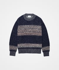 #-68 Fair isle pattern jacquard knit (Navy)