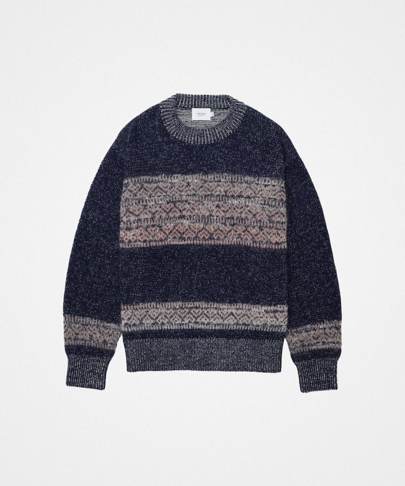 68 Fair isle pattern jacquard knit (Navy) | U