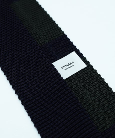 #-56 Reversible silk knit tie (Green)