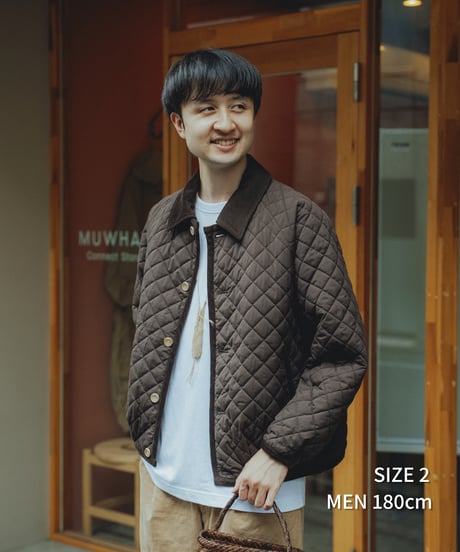#-71 Diamond Quilt 2way blouson (Brown)
