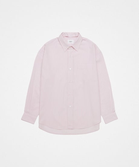#-78 2way detachable collar stripe shirt (Pink)