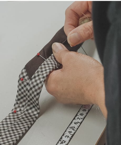 #-07 Reversible silk tie (Brown)