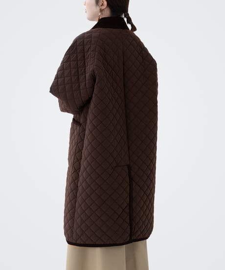 #-72 Diamond Quilt 2way coat (Brown)