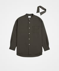 #-41 2way detachable collar wool shirt（Green）