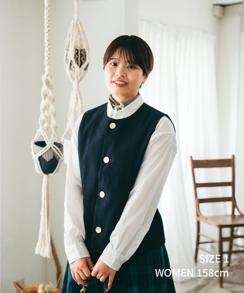 48 Peach brushed classic vest (Brown) | UNFOLK