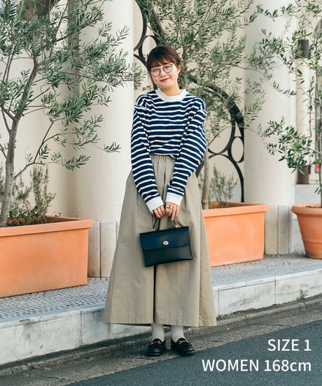#-20 Heavy weight border long tshirt (Navy)
