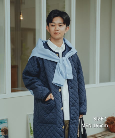 #-72 Diamond Quilt 2way coat (Brown)