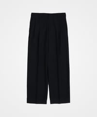 #-47 Wool mix 2tuck slacks (Black)