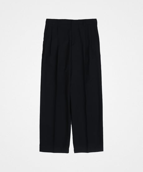 #-47 Wool mix 2tuck slacks (Black)