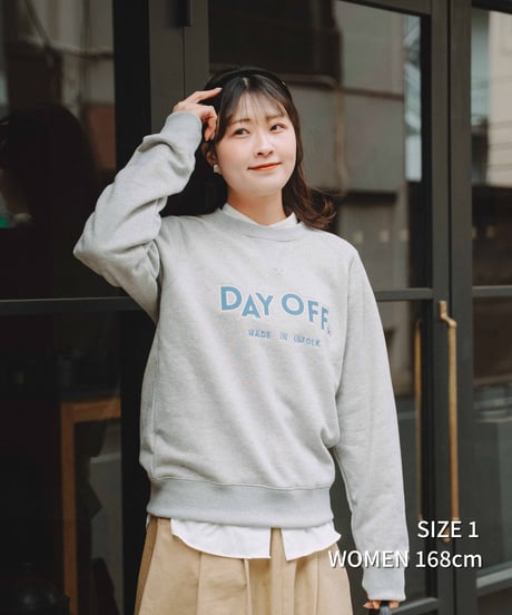 #-80 "DAYOFF" loose embroidery sweat (Gray)