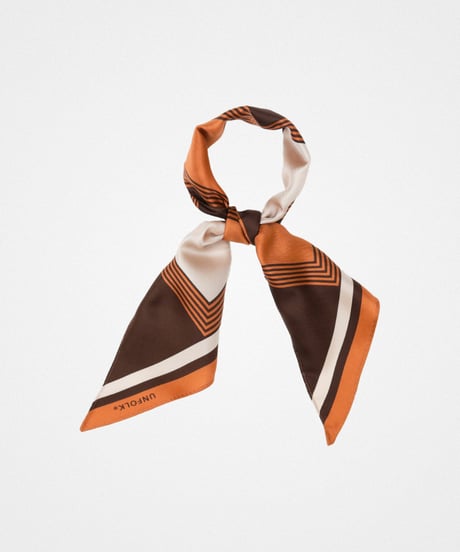 #-00 Hand print silk scarf (Brown)