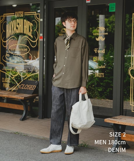 #-24 Rigid denim 2tuck straight pants