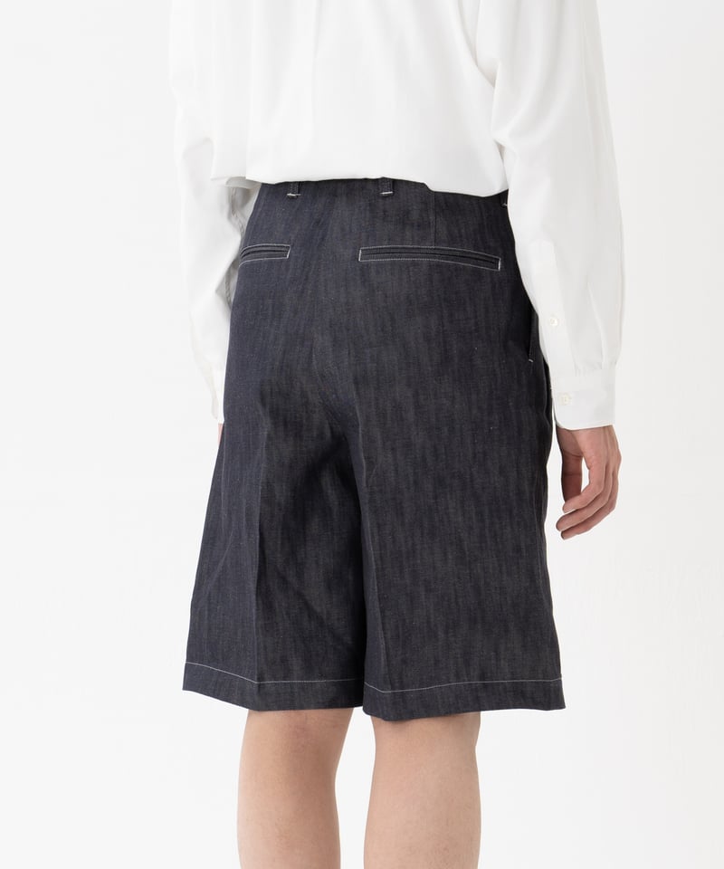 63 Rigid denim 2tuck shorts | UNFOLK