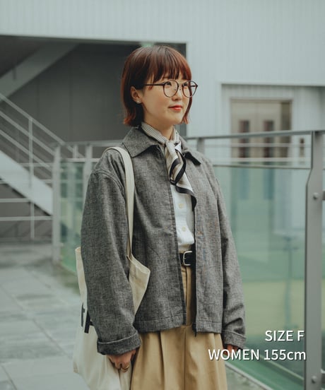“UNFOLK CLASSIC” Banshu linen mix napping style blouson