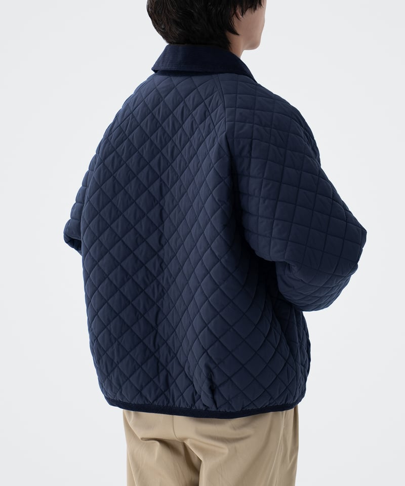 71 Diamond Quilt 2way blouson (Navy) | UNFOLK