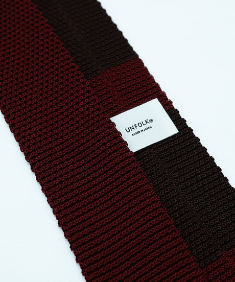 #-56 Reversible silk knit tie (Burgundy)