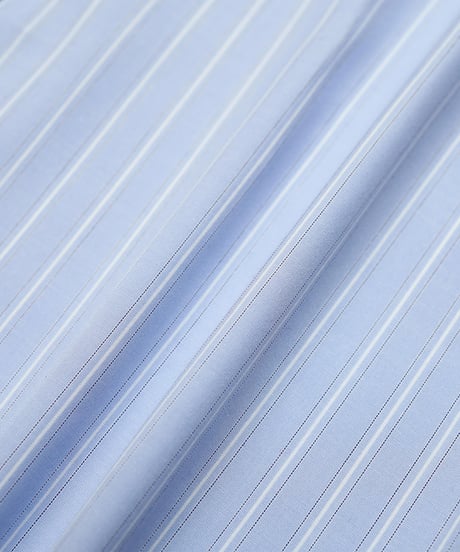 #-78 2way detachable collar stripe shirt (Blue)