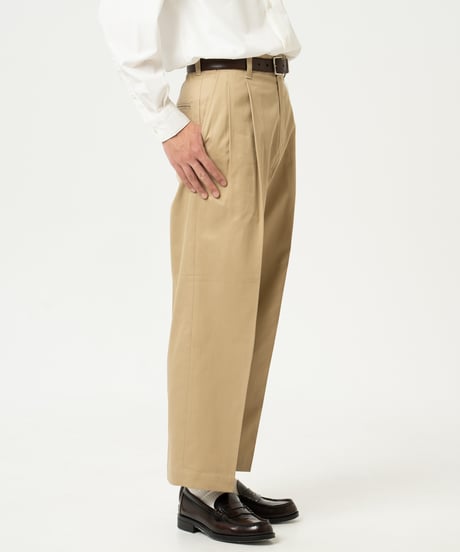 #-24 Ventile gabardine 2tuck straight pants (Beige)
