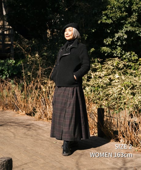 “UNFOLK CLASSIC” Enshu bokujyu coating madras check skirt