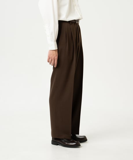 #-47 Wool mix 2tuck slacks (Brown)