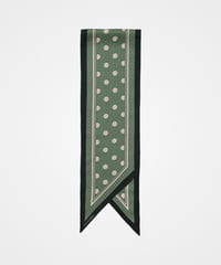 #-74 Hand print silk scarf (Green)